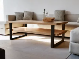 Konferenční stolek dřevo a kov - KITALPHA